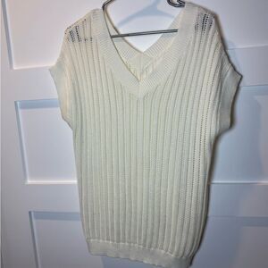 New First Love Cream V-Neck Sweater Vest